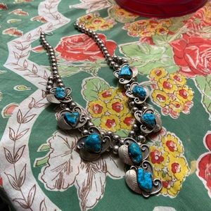 Native American Turquoise Squash Blossom - vintage